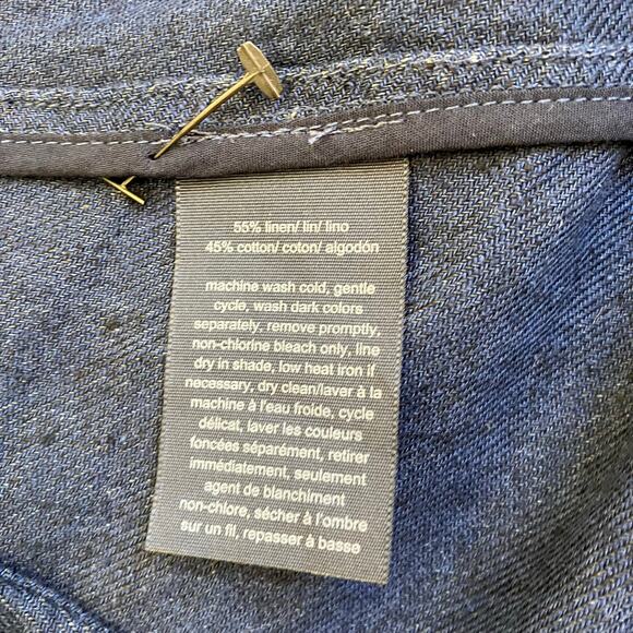 Tommy Hilfiger Sz L Linen Blend Navy Single Breasted Lightweight Blazer Relaxed - Picture 16 of 16